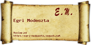Egri Modeszta névjegykártya